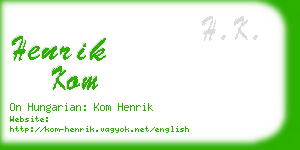 henrik kom business card